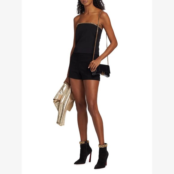 NEW Generation Love Sizes S, M, L Hazel Crepe Chain Bustier Top - Black - Picture 5 of 10